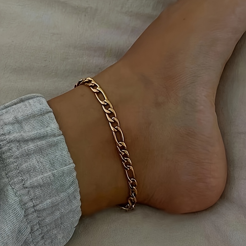 Women's Elegant Golden Stainless Steel Chain Anklet